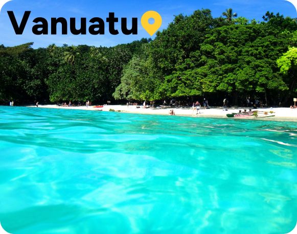 Champagne Beach at sunset on Espiritu Santo Island Vanuatu 